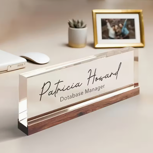1pc CEO of Decara Personalized Nameplate - Elegant Golden & White Desk Sign for Office, Workspace, or Celebration Decor - Durable Plastic, No Power Needed - Ideal Gift for Bosses and Employees, Office Decor