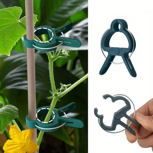 20/40/60pcs Heavy-Duty Adjustable Plant Clips – Reusable, Sturdy Support for Tomatoes, Vines, Flowers & Vegetables – Indoor & Outdoor Plant Training, Multi-Size, Green & Black