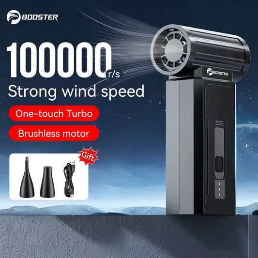 Booster JetFan Power Air Blower | 100000RPM Cordless Air Duster & Keyboard Cleaner