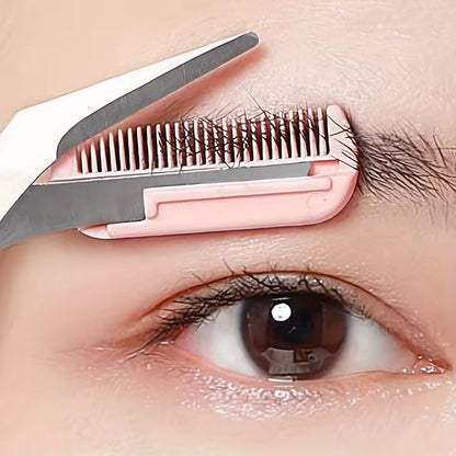 Eyebrow Trimming Scissors with Built-In Comb – Stainless Steel Precision Grooming Tool for Perfect Eyebrows