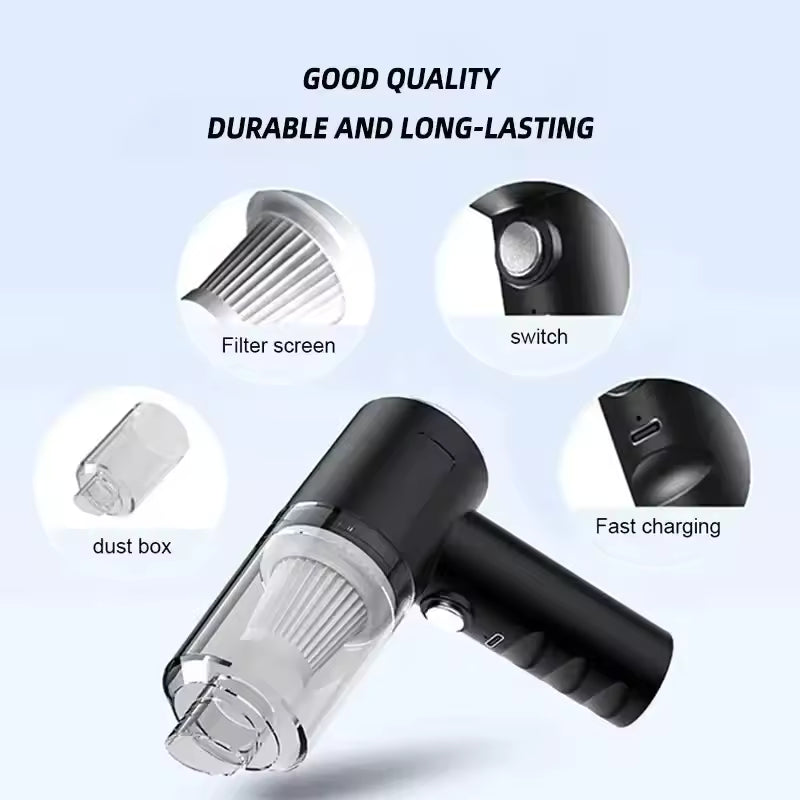 Portable Wireless Car Vacuum Cleaner | 120W High-Power Cordless Dual-Use Vacuum for Home & Car