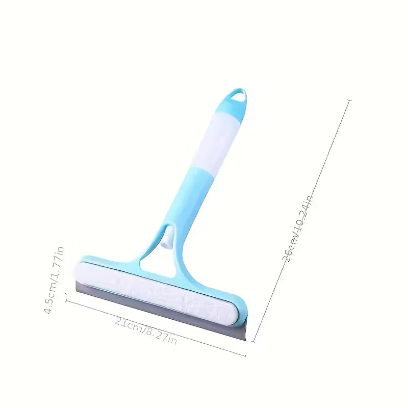 3-in-1 Glass Cleaning Tool with Sprinkler & Scraper – Multi-Functional Window & Mirror Cleaner, Durable PP Plastic