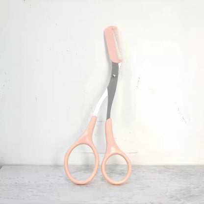 Eyebrow Trimming Scissors with Built-In Comb – Stainless Steel Precision Grooming Tool for Perfect Eyebrows