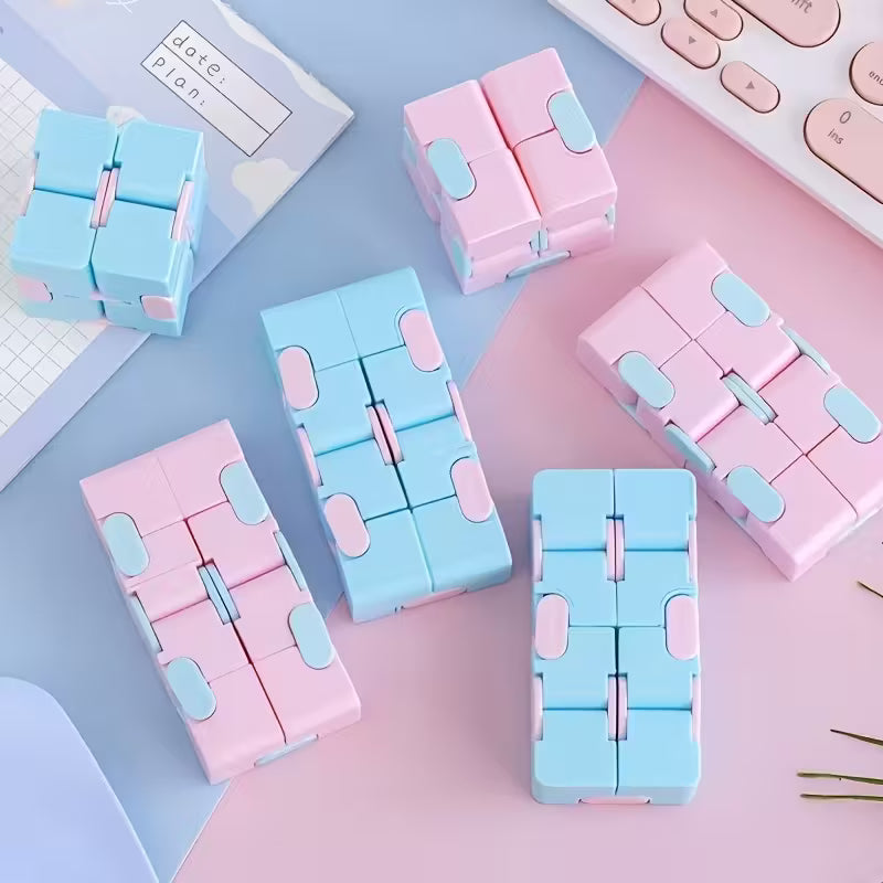 Infinity Flip Cube Puzzle Toys – 6/12/24pcs Brain-Teasing Fidget Toys in Pastel Colors for Stress Relief & Gifts