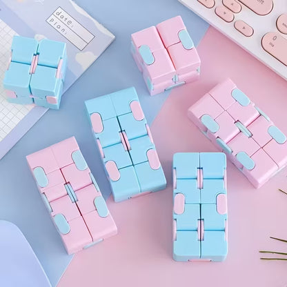 Infinity Flip Cube Puzzle Toys – 6/12/24pcs Brain-Teasing Fidget Toys in Pastel Colors for Stress Relief & Gifts