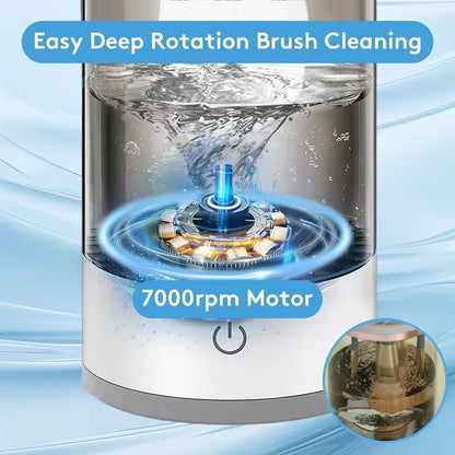 Electric Makeup Brush Cleaner | 3-in-1 Portable Brush Washer, Dryer & Storage Rack