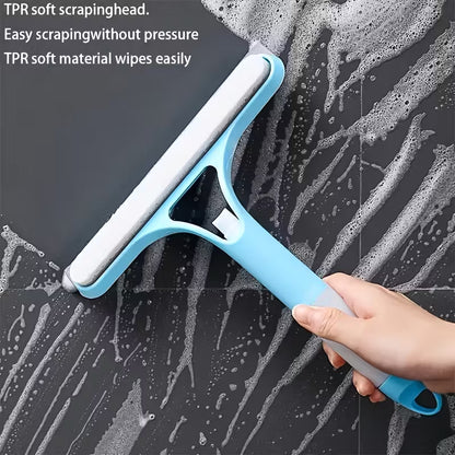 3-in-1 Glass Cleaning Tool with Sprinkler & Scraper – Multi-Functional Window & Mirror Cleaner, Durable PP Plastic