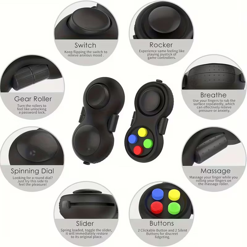 3pcs Fidget Pad Set – Retro Classic Handheld Fidget Game Controller Toys for Stress & Anxiety Relief