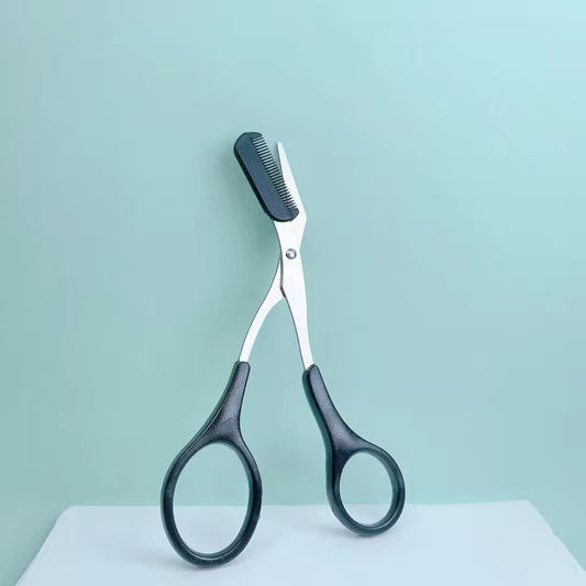 Eyebrow Trimming Scissors with Built-In Comb – Stainless Steel Precision Grooming Tool for Perfect Eyebrows