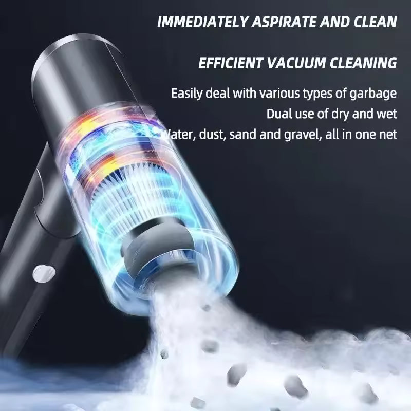 Portable Wireless Car Vacuum Cleaner | 120W High-Power Cordless Dual-Use Vacuum for Home & Car
