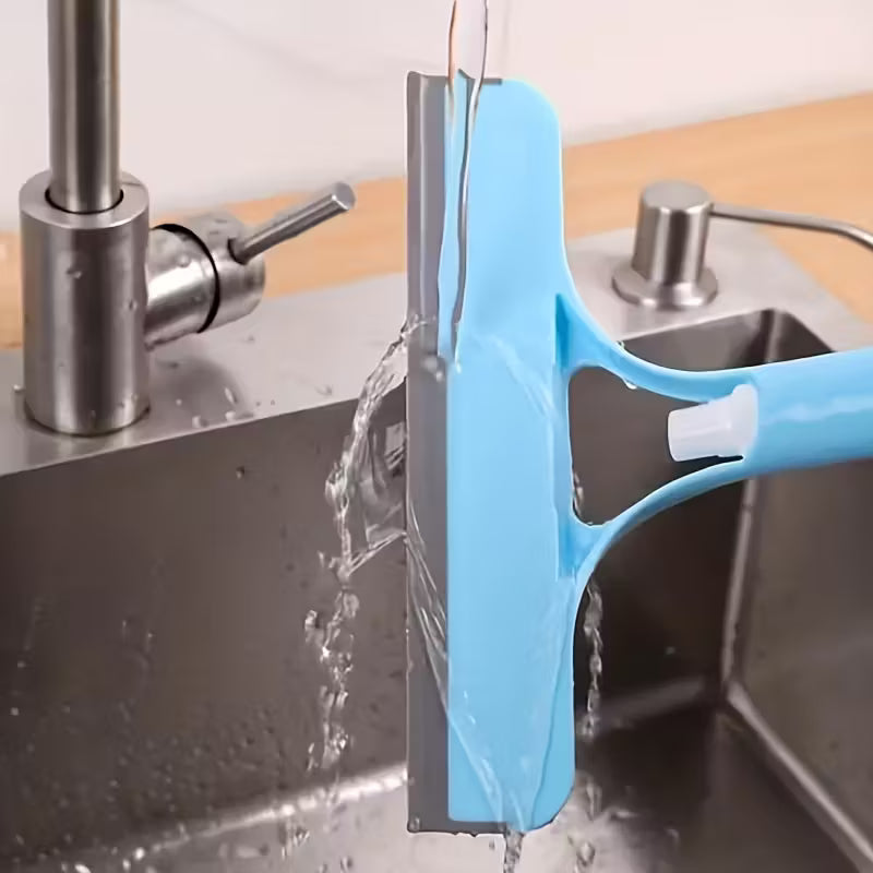 3-in-1 Glass Cleaning Tool with Sprinkler & Scraper – Multi-Functional Window & Mirror Cleaner, Durable PP Plastic