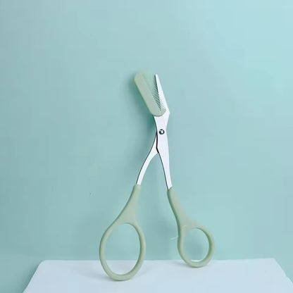 Eyebrow Trimming Scissors with Built-In Comb – Stainless Steel Precision Grooming Tool for Perfect Eyebrows