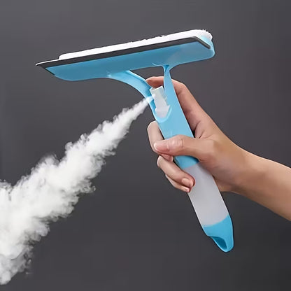 3-in-1 Glass Cleaning Tool with Sprinkler & Scraper – Multi-Functional Window & Mirror Cleaner, Durable PP Plastic