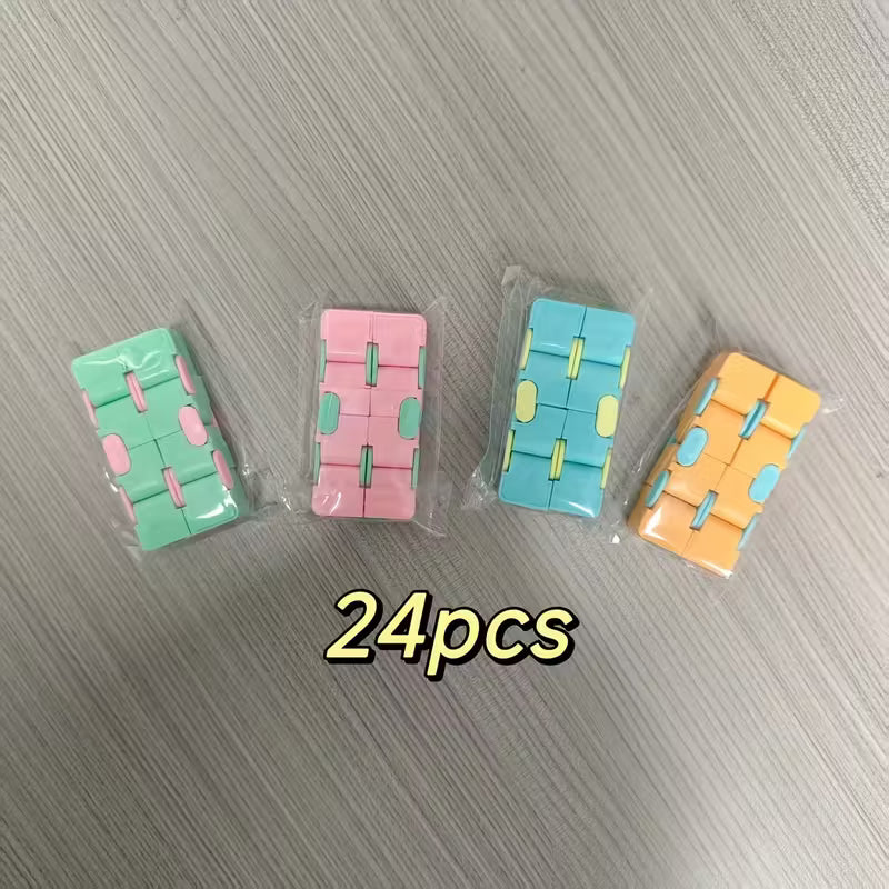 Infinity Flip Cube Puzzle Toys – 6/12/24pcs Brain-Teasing Fidget Toys in Pastel Colors for Stress Relief & Gifts