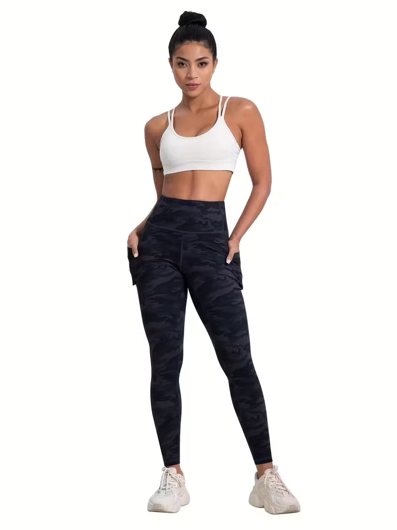 6 pcs Women’s High-Waisted Leggings with Pockets – Non-See-Through, Stretchy, Breathable Everyday Pants