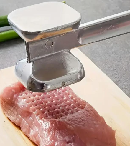 1pc Stainless Steel Meat Stuffing Hammer - Double-Sided, Heavy-Duty Tool for Roasting Beef, Chicken And Pork - Suitable for Outdoor Grilling And Cooking, Camping Cookware | Stainless Steel Hammer