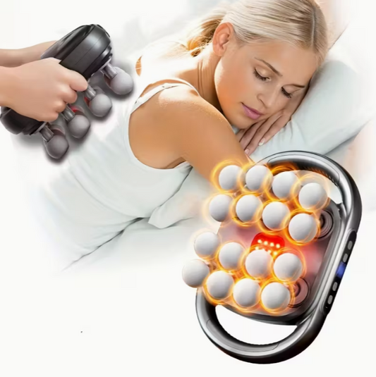 16-Head Flesh Gun Massage Device, Deep Tissue Muscle Instrument, 30 Levels of Intensity, USB Rechargeable, Full Body And Neck Massager, Perfect Gift for Athletes, Friends, Family, Halloween And Christmas, Body Fat Massage Instrument