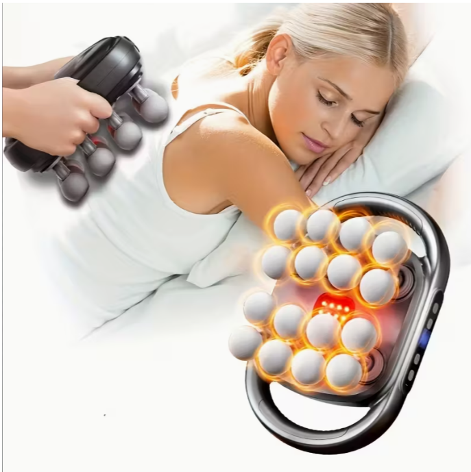 16-Head Flesh Gun Massage Device, Deep Tissue Muscle Instrument, 30 Levels of Intensity, USB Rechargeable, Full Body And Neck Massager, Perfect Gift for Athletes, Friends, Family, Halloween And Christmas, Body Fat Massage Instrument