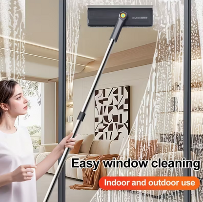 Joybos 2-in-1 Glass Cleaning Tool with Dual Fiber Cloths and Screen Mesh, Extendable Telescopic Pole - Scrape and Dry on Both Sides for Efficient Cleaning, Ideal Valentine's Day Gift, Cleaning Brush