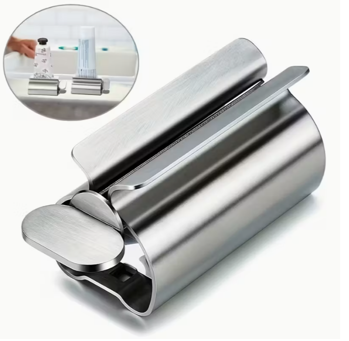 Stainless Steel Toothpaste Squeezer - Hygienic, Labor-Saving Tube Wringer for Bathroom, 304 Stainless Steel, Easy Roll Design, Durable & Smooth Finish, 6.8cm Height, 3cm Width, Manual Tube Squeezer, Toothpaste Tube Squeezer
