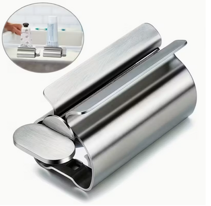 Stainless Steel Toothpaste Squeezer - Hygienic, Labor-Saving Tube Wringer for Bathroom, 304 Stainless Steel, Easy Roll Design, Durable & Smooth Finish, 6.8cm Height, 3cm Width, Manual Tube Squeezer, Toothpaste Tube Squeezer