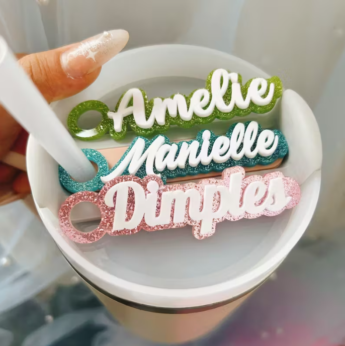 Customized Acrylic Water Cup Nameplate Personalized Lettering Sports Water Cup Accessories
