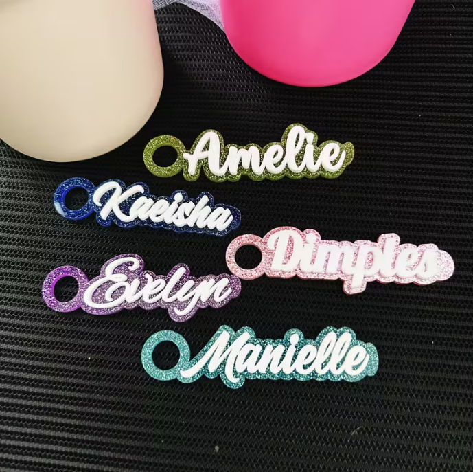 Customized Acrylic Water Cup Nameplate Personalized Lettering Sports Water Cup Accessories