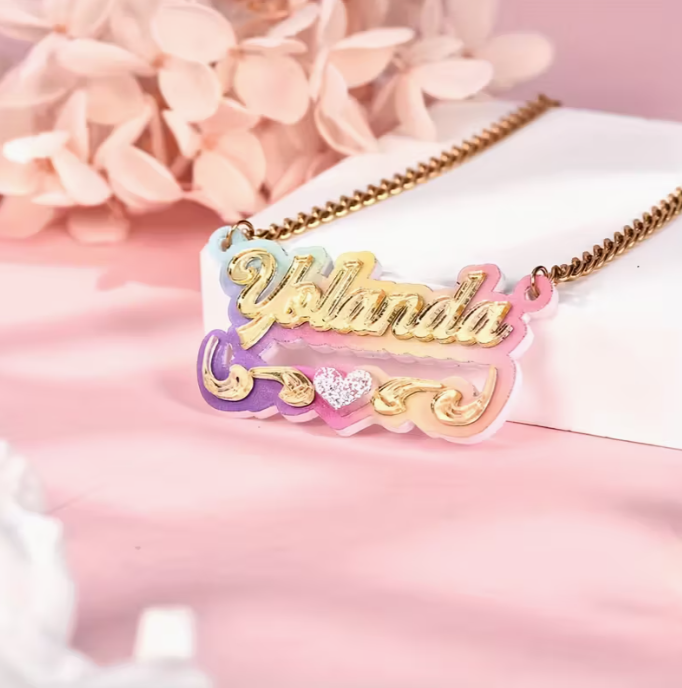 Custom Name Acrylic Hoop Earrings/Necklace Set - Elegant Cute Style, Bamboo Segment Design Personalized Alphabet Pendant, Y2k Gradient Color, DIY Circular Jewelry for Gift Giving, Party - No Plating, All Season