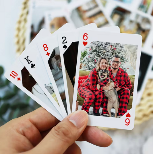 Custom Photo Playing Cards with Center Cut Style - Personalized Photo Cards - Perfect for Gifts, Weddings, Parties, and Game Nights - The Best Keepsake Gift for Partners, Friends, and Family