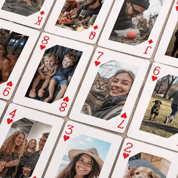 Custom Photo Playing Cards with Center Cut Style - Personalized Photo Cards - Perfect for Gifts, Weddings, Parties, and Game Nights - The Best Keepsake Gift for Partners, Friends, and Family