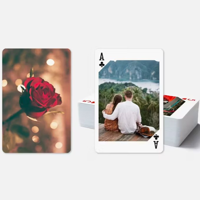 Custom Photo Playing Cards with Center Cut Style - Personalized Photo Cards - Perfect for Gifts, Weddings, Parties, and Game Nights - The Best Keepsake Gift for Partners, Friends, and Family