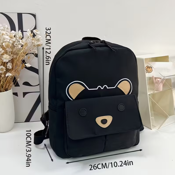 Customizable Lightweight Backpack | Custom Embroidered Name, Cute Cartoon Bear Pattern, Ideal for Outdoor Travel and Everyday Commuting, Perfect Gift Choice