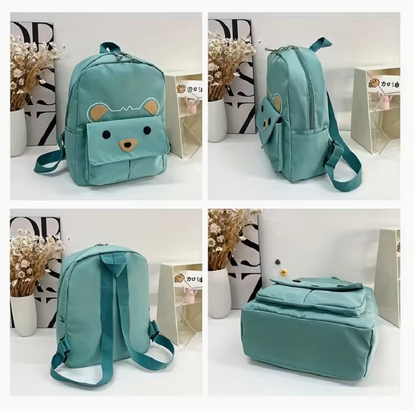 Customizable Lightweight Backpack | Custom Embroidered Name, Cute Cartoon Bear Pattern, Ideal for Outdoor Travel and Everyday Commuting, Perfect Gift Choice