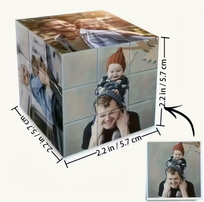Custom 6 Photo Magic Cube - Vibrant Neutral Colors Personalized Keepsake, PVC Material, Perfect for Anniversaries, Birthdays, Valentine's Day - Unique Gift for Couples