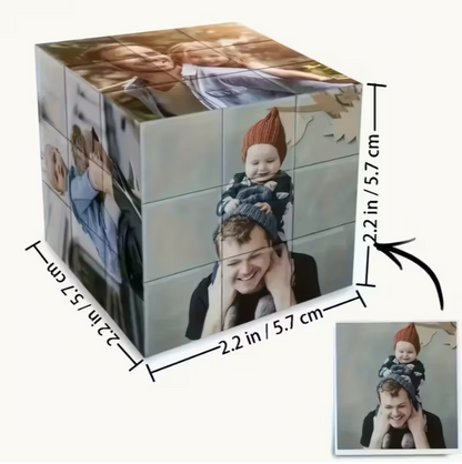 Custom 6 Photo Magic Cube - Vibrant Neutral Colors Personalized Keepsake, PVC Material, Perfect for Anniversaries, Birthdays, Valentine's Day - Unique Gift for Couples
