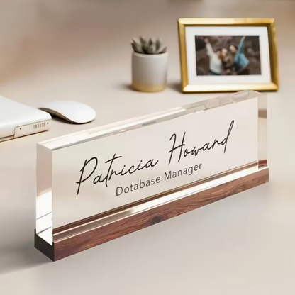 1pc CEO of Decara Personalized Nameplate - Elegant Golden & White Desk Sign for Office, Workspace, or Celebration Decor - Durable Plastic, No Power Needed - Ideal Gift for Bosses and Employees, Office Decor