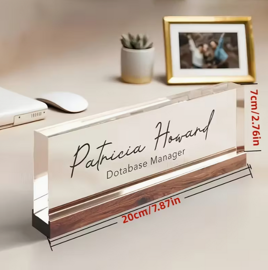 1pc CEO of Decara Personalized Nameplate - Elegant Golden & White Desk Sign for Office, Workspace, or Celebration Decor - Durable Plastic, No Power Needed - Ideal Gift for Bosses and Employees, Office Decor