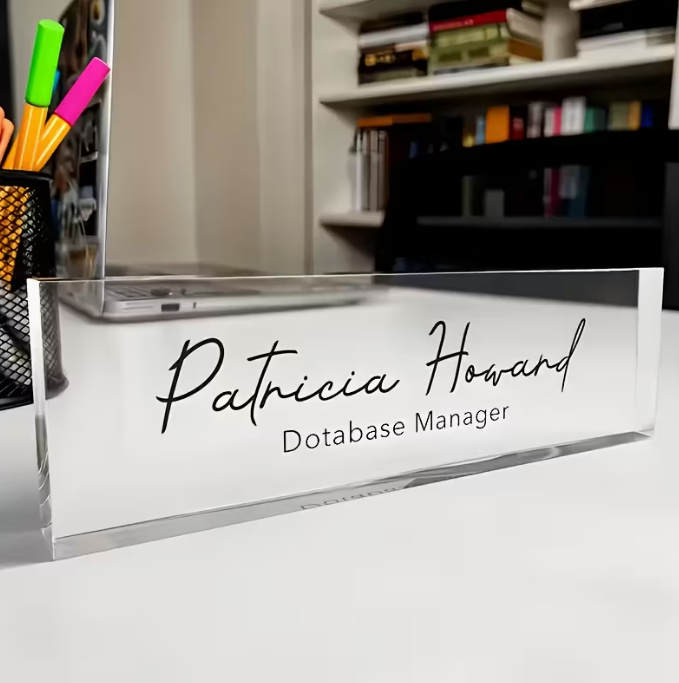 1pc CEO of Decara Personalized Nameplate - Elegant Golden & White Desk Sign for Office, Workspace, or Celebration Decor - Durable Plastic, No Power Needed - Ideal Gift for Bosses and Employees, Office Decor