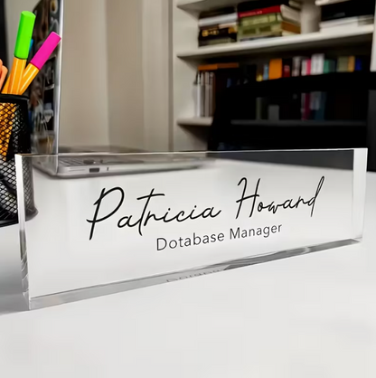 1pc CEO of Decara Personalized Nameplate - Elegant Golden & White Desk Sign for Office, Workspace, or Celebration Decor - Durable Plastic, No Power Needed - Ideal Gift for Bosses and Employees, Office Decor