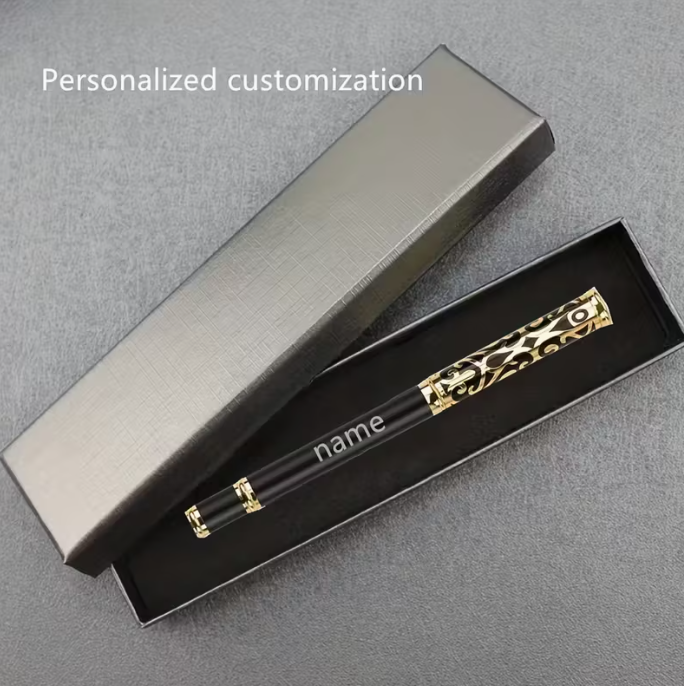Custom Product: 1pc Pen And Gift Box Set, Featuring a High-Quality Metal Engraving Process for a Neutral Ballpoint Pen, Suitable for Both Men And Women