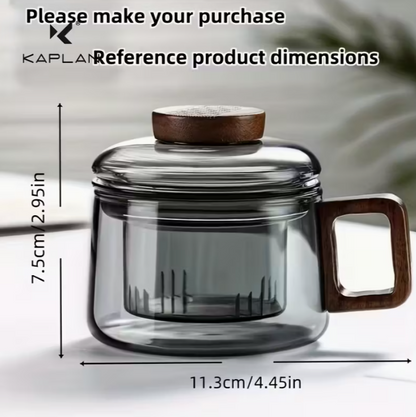 1pc200ml/6.76oz,KAPLAN Multifunctional Glass Tea Cup with Filter Bubble - Heat Resistant, Reusable, Suitable for Home and Office Use, Perfectly Suited for Loose Leaf Tea, Holiday Gifts, Couple Gifts, Must-have in the Office, Party Gift
