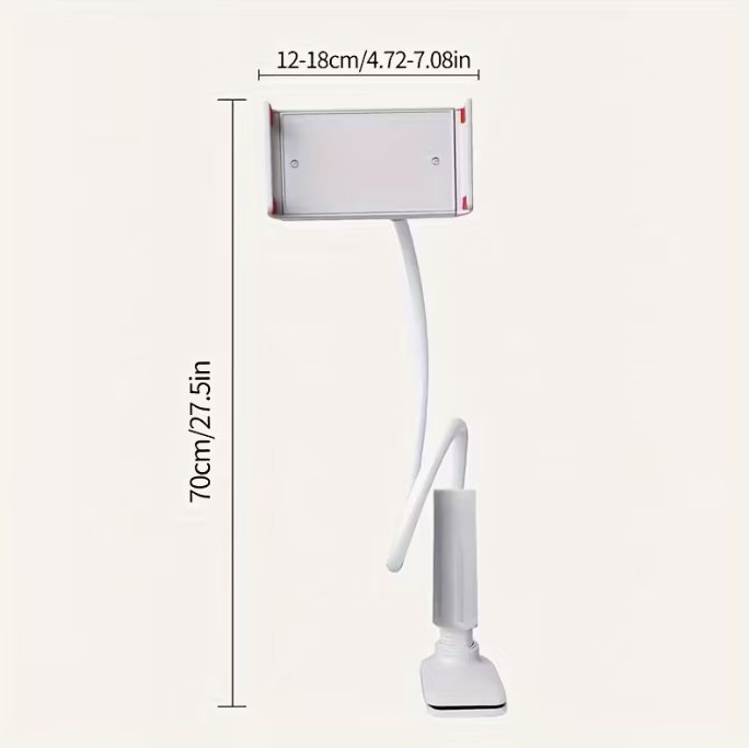 360° Rotating Universal Tablet & Phone Stand - Flexible Spiral Base for Lazy Browsing - Perfect Bedside Companion for Tablets & Smartphones