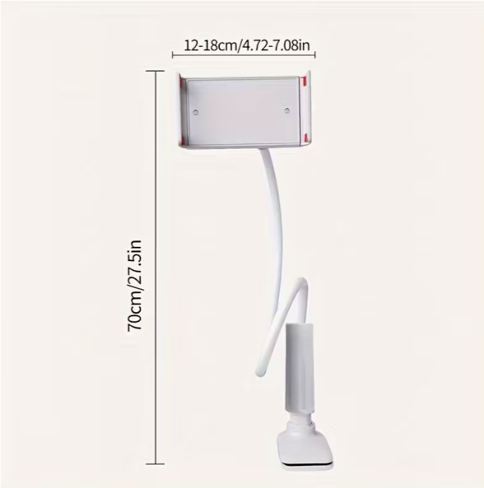 360° Rotating Universal Tablet & Phone Stand - Flexible Spiral Base for Lazy Browsing - Perfect Bedside Companion for Tablets & Smartphones