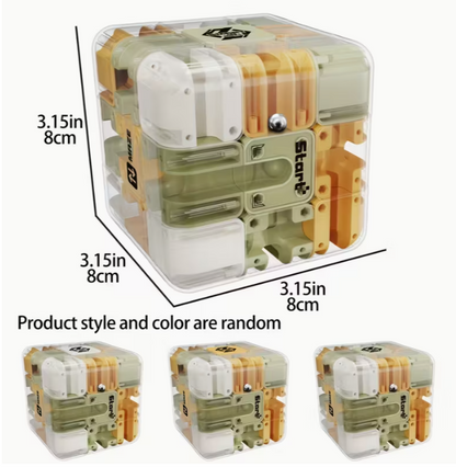 Baby Home 3D Maze Cube Puzzle Brain Boosting Educational Toy Kids Teaser Toys Birthday Party Favors Suitable Ages 3+ [Random Color]