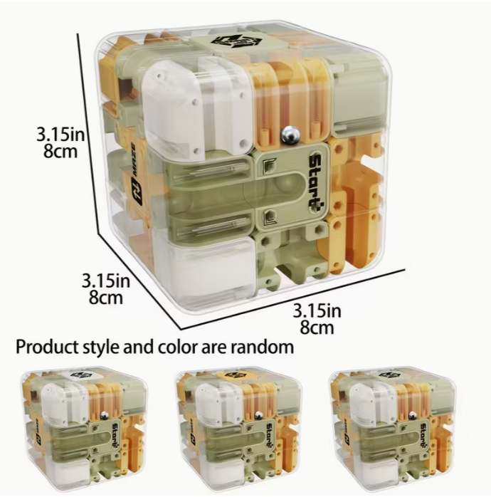 Baby Home 3D Maze Cube Puzzle Brain Boosting Educational Toy Kids Teaser Toys Birthday Party Favors Suitable Ages 3+ [Random Color]