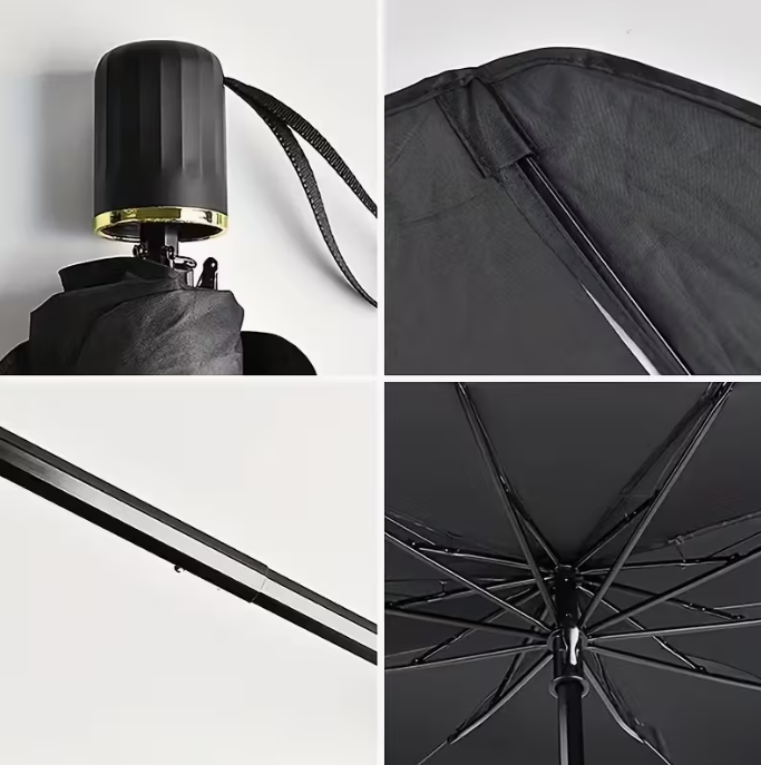 Car Sunshade Front Windshield Sunscreen Heat Insulation Sunshade Blocking Plate Blackout Curtain Gear Car Interior Windshield Small Car Cover Umbrella