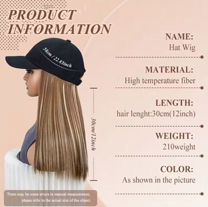 Long Straight Black Synthetic Hair Wig with Bangs - Natural-Looking Baseball Cap Hair Extension for Women, Easy to Style & Maintain, All-in-One Design for Versatile Looks, Hair Wigs, Versatile Hairpiece, Comfortable Fit Cap