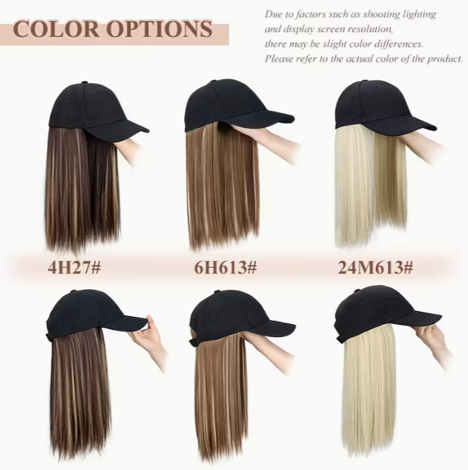 Long Straight Black Synthetic Hair Wig with Bangs - Natural-Looking Baseball Cap Hair Extension for Women, Easy to Style & Maintain, All-in-One Design for Versatile Looks, Hair Wigs, Versatile Hairpiece, Comfortable Fit Cap