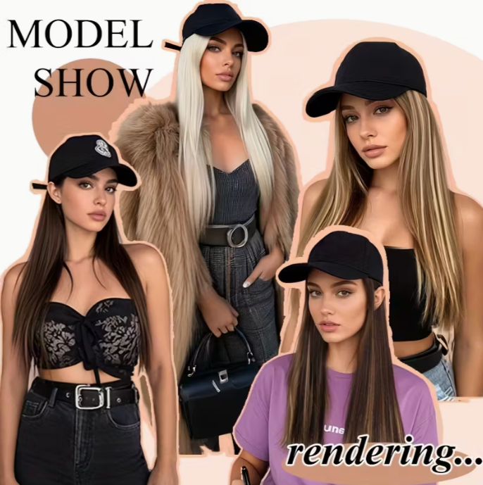 Long Straight Black Synthetic Hair Wig with Bangs - Natural-Looking Baseball Cap Hair Extension for Women, Easy to Style & Maintain, All-in-One Design for Versatile Looks, Hair Wigs, Versatile Hairpiece, Comfortable Fit Cap