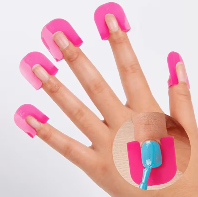 Nail Polish Guard Set, U-Shape Nail Art Templates, Reusable Nail Polish Drip Catchers, Unscented, Multiple Sizes, for Clean Manicure, Nail Painting Tools and Accessories